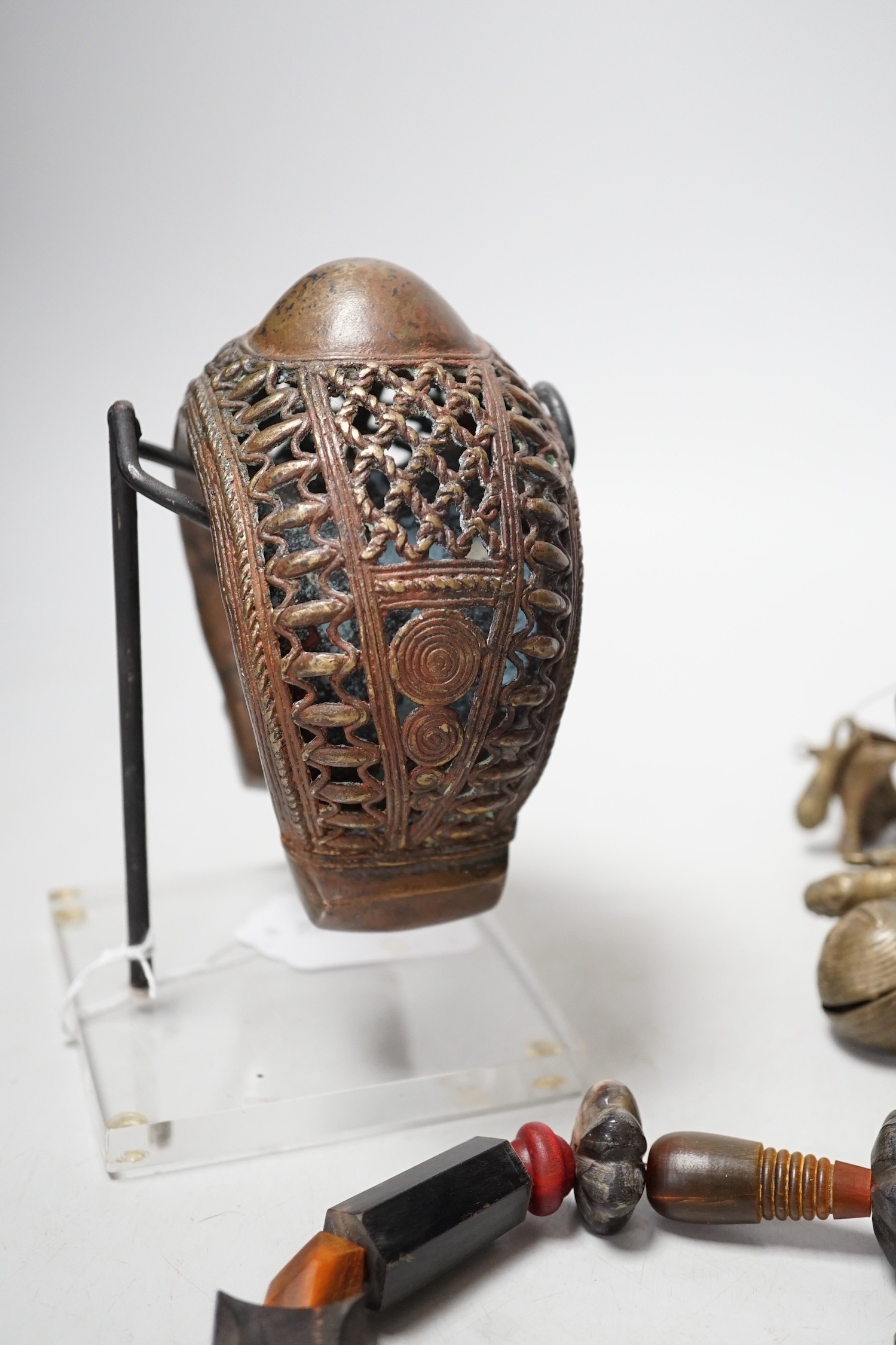 A group of tribal African jewellery, Baule and Bamelette